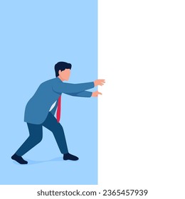 Man pull blank white space for texts