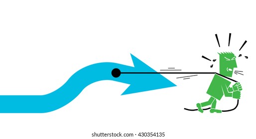man pulls arrow 