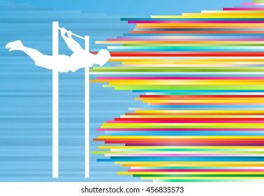 Man pull-ups bar exercising gym vector abstract background