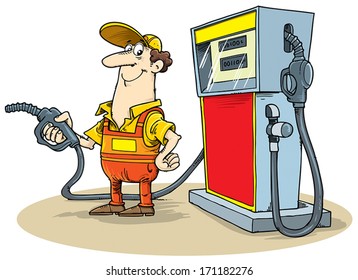 Man Pumping Gas.