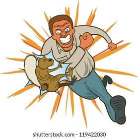 Man Punches Squirrel