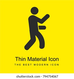 Man Punching bright yellow material minimal icon or logo design