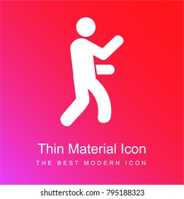 Man Punching red and pink gradient material white icon minimal design