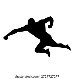 Man Punching Silhouette Vector Image