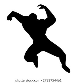 Man Punching Silhouette Vector Image