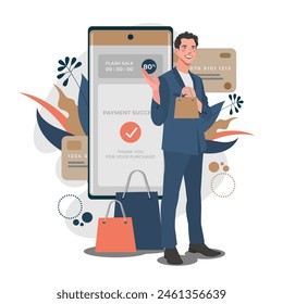 man purchased via mobile apps illustration