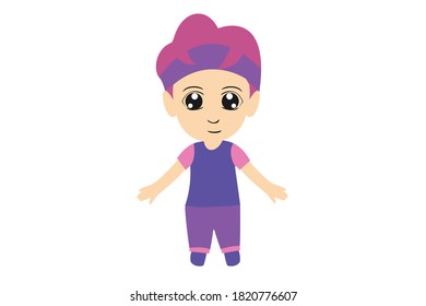 Man in Purple Headband and Shirt
