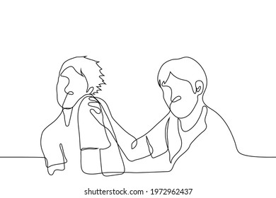 man pushes another man out of his place. concept of displacing someone, taking someone else's place, competitive struggle, aggressive behavior, hierarchy, use of force, struggle for attention