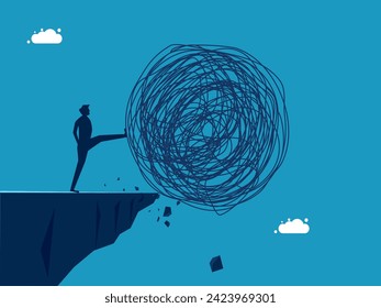 man pushes the chaos down the mountain 