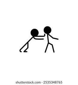 Man pushing another person icon web design in vector