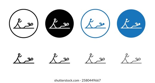 Man pushing another person icon Vector logo outline