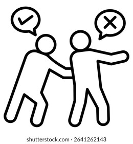Man pushing another person icon simple flat icon vector symbol
