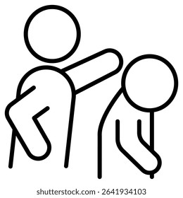 Man pushing another person icon Thin line vector design
