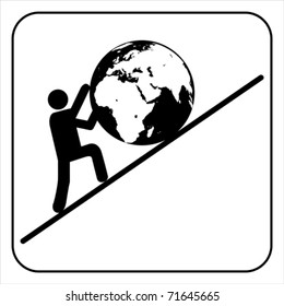 Man pushing the earth