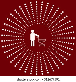 man pushing an empty cart. Modern style. icon. vector design