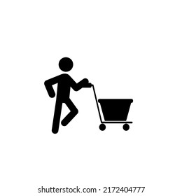 Man Pushing Shopping Cart Icon Stock Vector (Royalty Free) 2172404777 ...