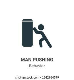 Man pushing vector icon on white background. Flat vector man pushing icon symbol sign from modern behavior collection for mobile concept and web apps design.