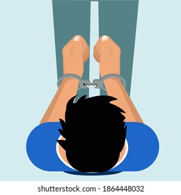 un hombre puso esposas con su mano, justicia penal
