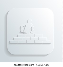 man puts brick vector