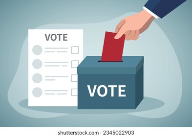 Hombre metiendo su voto en las urnas