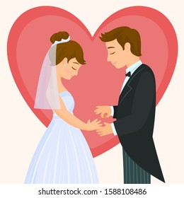 Man putting a ring on a woman's finger