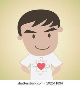 Man with Puzzle Heart vector