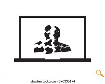 man, puzzles, icon, vector illustration eps10