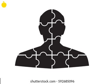 man, puzzles, icon, vector illustration eps10