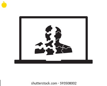 man, puzzles, icon, vector illustration eps10