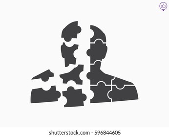 man, puzzles, icon, vector illustration eps10
