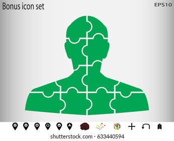 man, puzzles, icon, vector illustration eps10