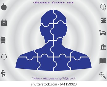 man, puzzles, icon, vector illustration eps10
