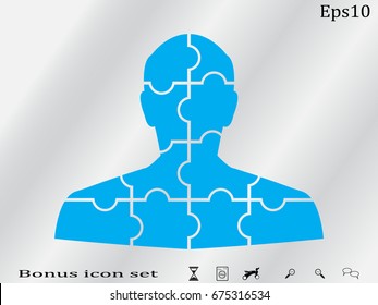 man, puzzles, icon, vector illustration eps10