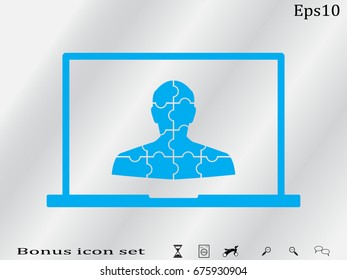 man, puzzles, icon, vector illustration eps10