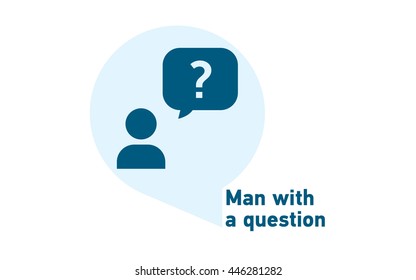 Man with a question icon