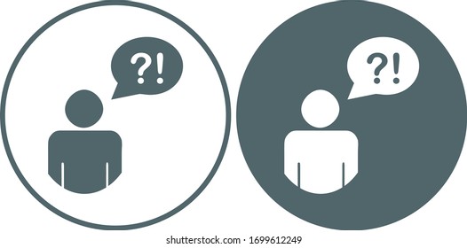 Hombre con icono de pregunta. Ilustración del vector