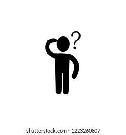 Man and question mark icon. Element of Problem solving. Premium quality graphic design. Signs and symbols collection icon for websites, web design, mobile app on white background