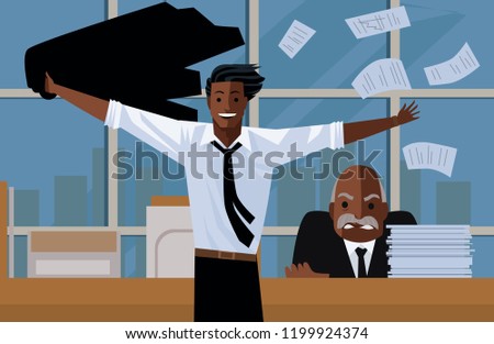 man quitting his job