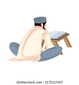 man and quran over white