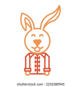 man rabbit symbol shio icon design