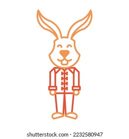 man rabbit symbol shio icon design