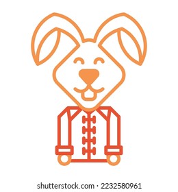 man rabbit symbol shio icon design