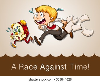 Man racing against clock illustration