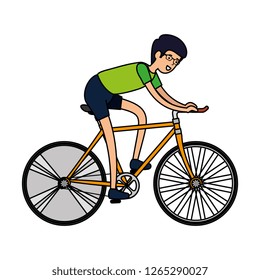 man in racing bicycle