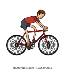 man in racing bicycle