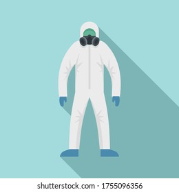 Man in radiation costume icon. Flat illustration of man in radiation costume vector icon for web design