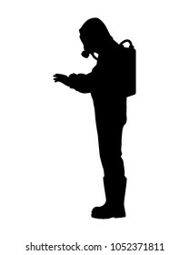 The man in radiation protection silhouette vector
