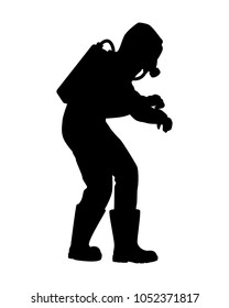 The man in radiation protection silhouette vector