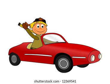 Man in ragtop - vector.