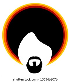 man with rainbow afro 